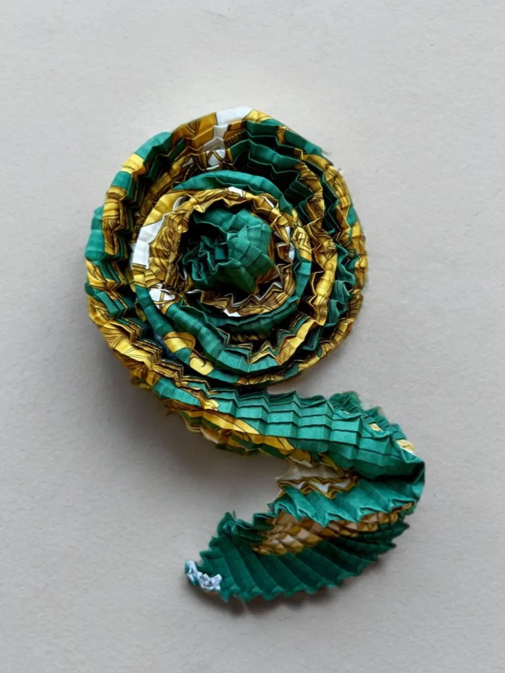 Hermes Green Les Tuileries Joachim Metz Mosaic Pleats Silk Scarf